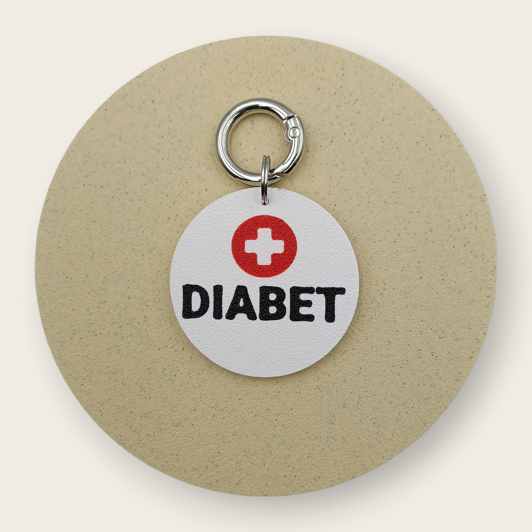 Medalion medical pentru câini cu alertă de Diabet, printat 3D din PLA - Ubba.