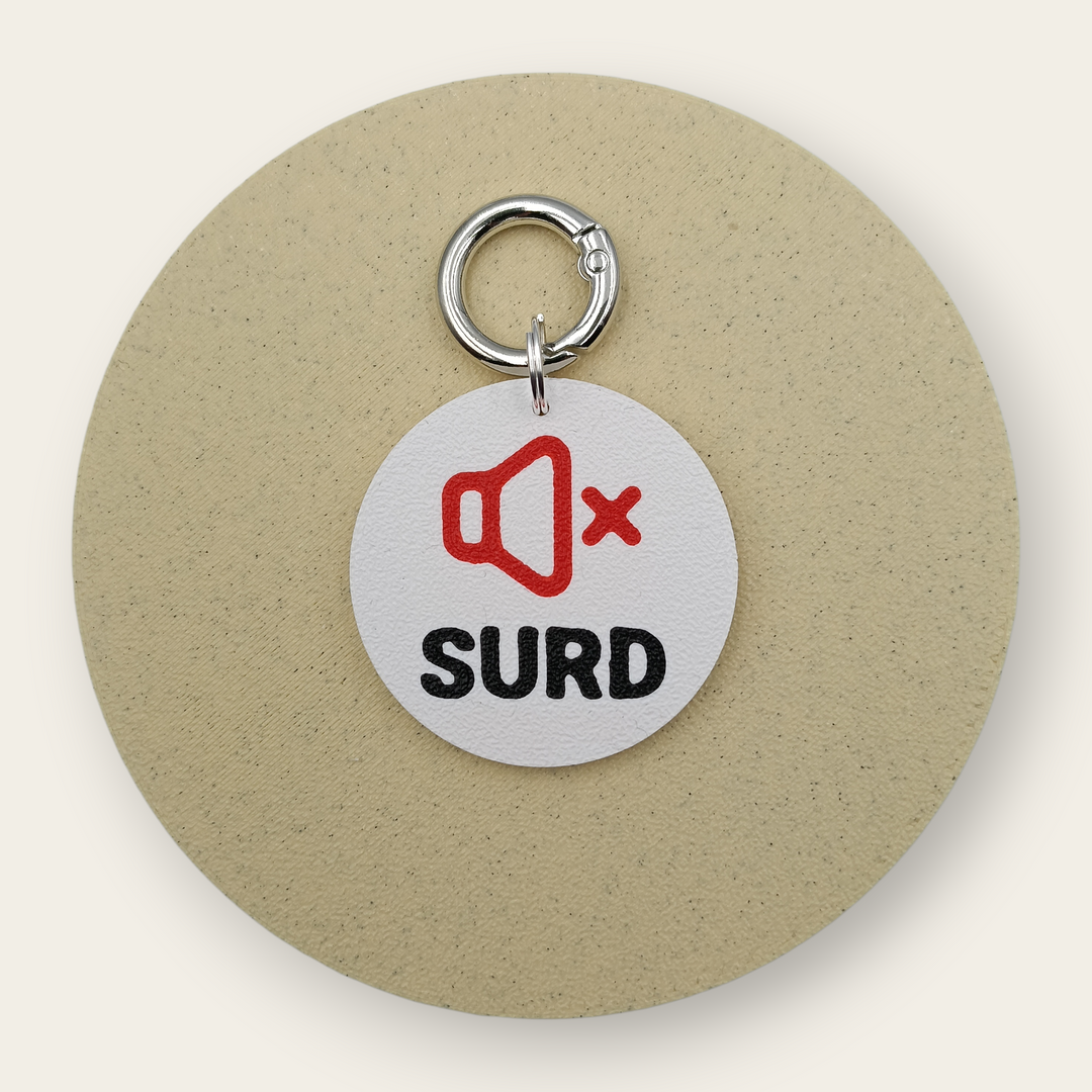 Medalion medical pentru câini cu alertă Surd, printat 3D din PLA - Ubba.