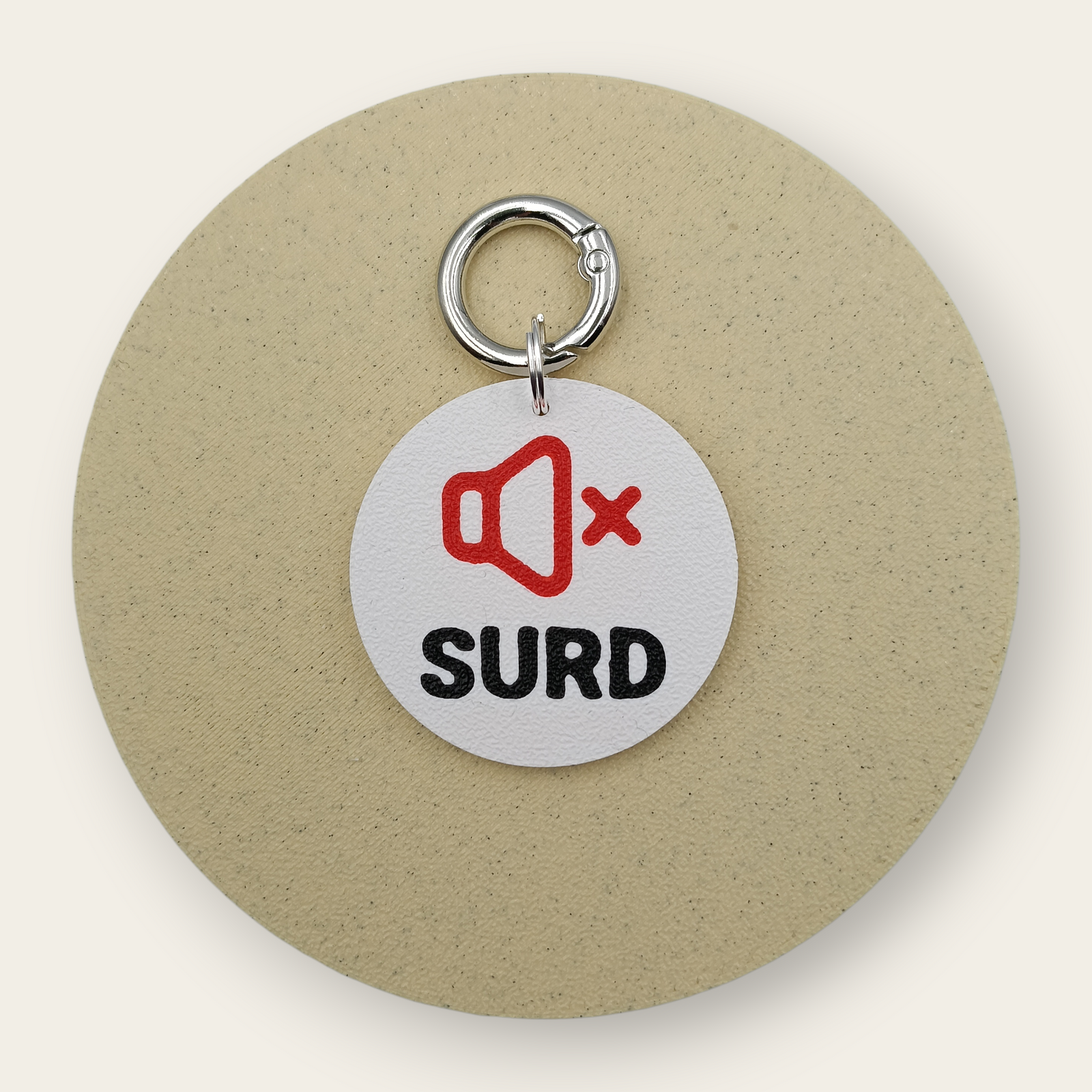 Medalion medical pentru câini cu alertă Surd, printat 3D din PLA - Ubba.